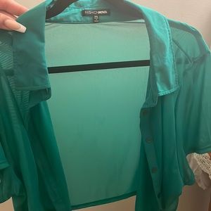 Green fashion nova top